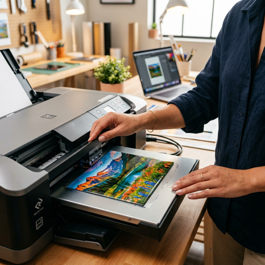 Inkjet printer producing a vivid photo magnet